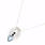 Estate Silver 925 18" Box Chain Blue Topaz Gem Slide 25MM Pendant Necklace