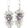 Estate 925 Silver Ladies Oval Cut Amethyst Gemstone Ornate Earrings 