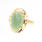 Estate 14K Yellow Gold Jade Cabochon Greek Key Ladies Cocktail Ring - 6.50CTW