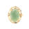 Estate 14K Yellow Gold Jade Cabochon Greek Key Ladies Cocktail Ring - 6.50CTW