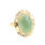 Estate 14K Yellow Gold Jade Cabochon Greek Key Ladies Cocktail Ring - 6.50CTW