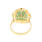 Estate 14K Yellow Gold Jade Cabochon Greek Key Ladies Cocktail Ring - 6.50CTW