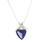 Estate Silver 925 Iolite White Cubic Zirconia Pendant 18 Inch Chain Necklace 