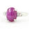 Estate 14K White Gold Star Ruby Cabochon Diamond Right Hand Cocktail Ring