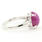 Estate 14K White Gold Star Ruby Cabochon Diamond Right Hand Cocktail Ring