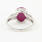 Estate 14K White Gold Star Ruby Cabochon Diamond Right Hand Cocktail Ring