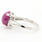 Estate 14K White Gold Star Ruby Cabochon Diamond Right Hand Cocktail Ring