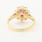 Vintage Retro Estate 14K Yellow Gold Ruby Diamond 0.95CTW Right Hand Ring