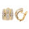 Vintage 14K Yellow Gold Diamond 2.00CTW 2PC Ring Earrings Jewelry Set