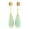 Fine Estate 10K Yellow Gold Jade Drop Push Back Earrings