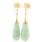 Fine Estate 10K Yellow Gold Jade Drop Push Back Earrings