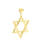 Vintage Classic Estate 14K Gold Diamond Cut Star of David Pendant - 50MM 