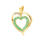 Modern Estate 10K Yellow Gold Diamond Emerald 0.50CT Open Heart 30MM Pendant 