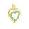 Modern Estate 10K Yellow Gold Diamond Emerald 0.50CT Open Heart 30MM Pendant 