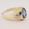 Exquisite Estate Ladies 14K Yellow Gold Blue Topaz Cocktail Statement Ring   