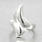 Estate Classic Estate 925 Silver Bypass Ladies High Polished Ring - Size 7