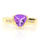 Vintage Estate 10K Yellow Gold Trilliant Cutt Amethyst Diamond Birthstone Ring