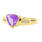 Vintage Estate 10K Yellow Gold Trilliant Cutt Amethyst Diamond Birthstone Ring