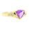 Vintage Estate 10K Yellow Gold Trilliant Cutt Amethyst Diamond Birthstone Ring