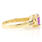 Vintage Estate 10K Yellow Gold Trilliant Cutt Amethyst Diamond Birthstone Ring