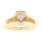 Vintage Estate 10K Yellow Gold Trilliant Cutt Amethyst Diamond Birthstone Ring