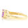 Vintage Estate 10K Yellow Gold Trilliant Cutt Amethyst Diamond Birthstone Ring