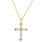 Classic 10K Yellow Gold Diamond Cross Pendant 21"14K Chain Necklace