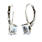 Estate 925 Silver Emerald Cut Light Blue Topaz French Back Earrings