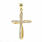 Vintage Classic Ladies 14K Yellow Gold Cross Diamond Pendant - 45MM -  0.48CTW 