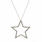 Beautiful 925 Silver Diamond Star Pendant 18" 10K White Gold Chain Necklace 