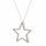 Beautiful 925 Silver Diamond Star Pendant 18" 10K White Gold Chain Necklace 