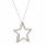 Beautiful 925 Silver Diamond Star Pendant 18" 10K White Gold Chain Necklace 