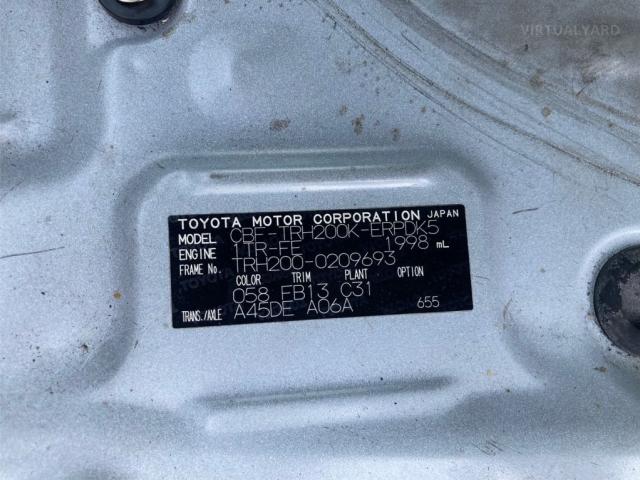TOYOTA Hiace Welcab Rear Arm Hoist 8 Seats plus Rear Wheelchair Auto 2.0i TRH200
