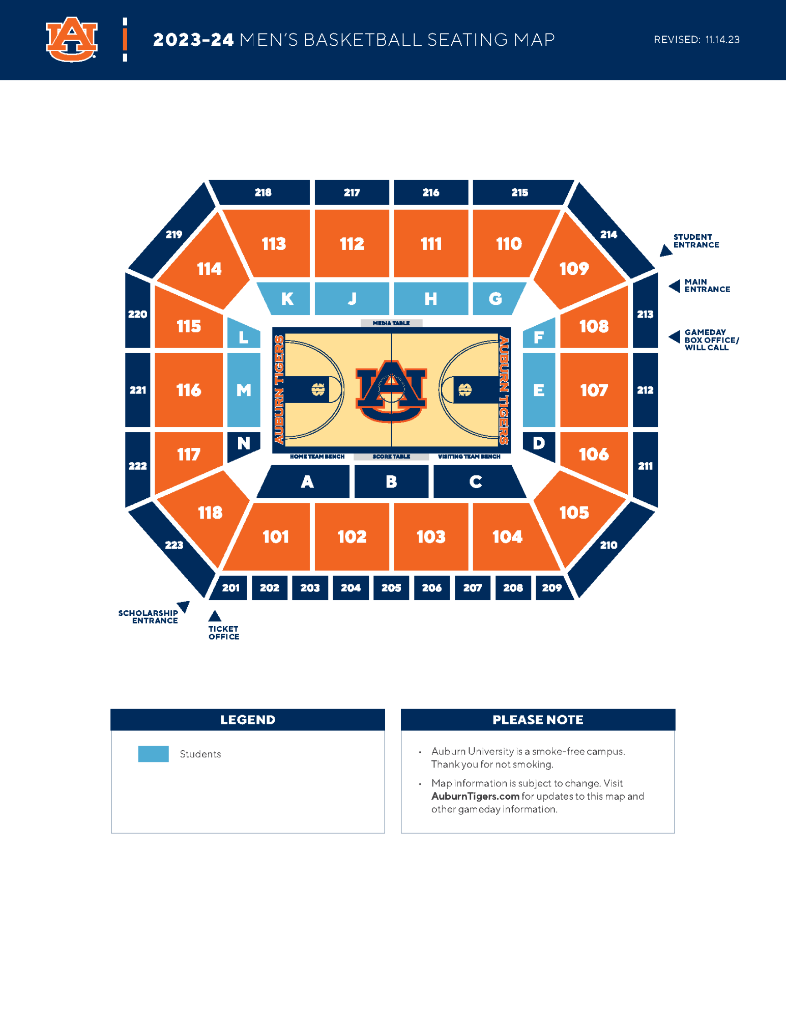 MBB 2023-24 Seating Map (11-14-23 Update)