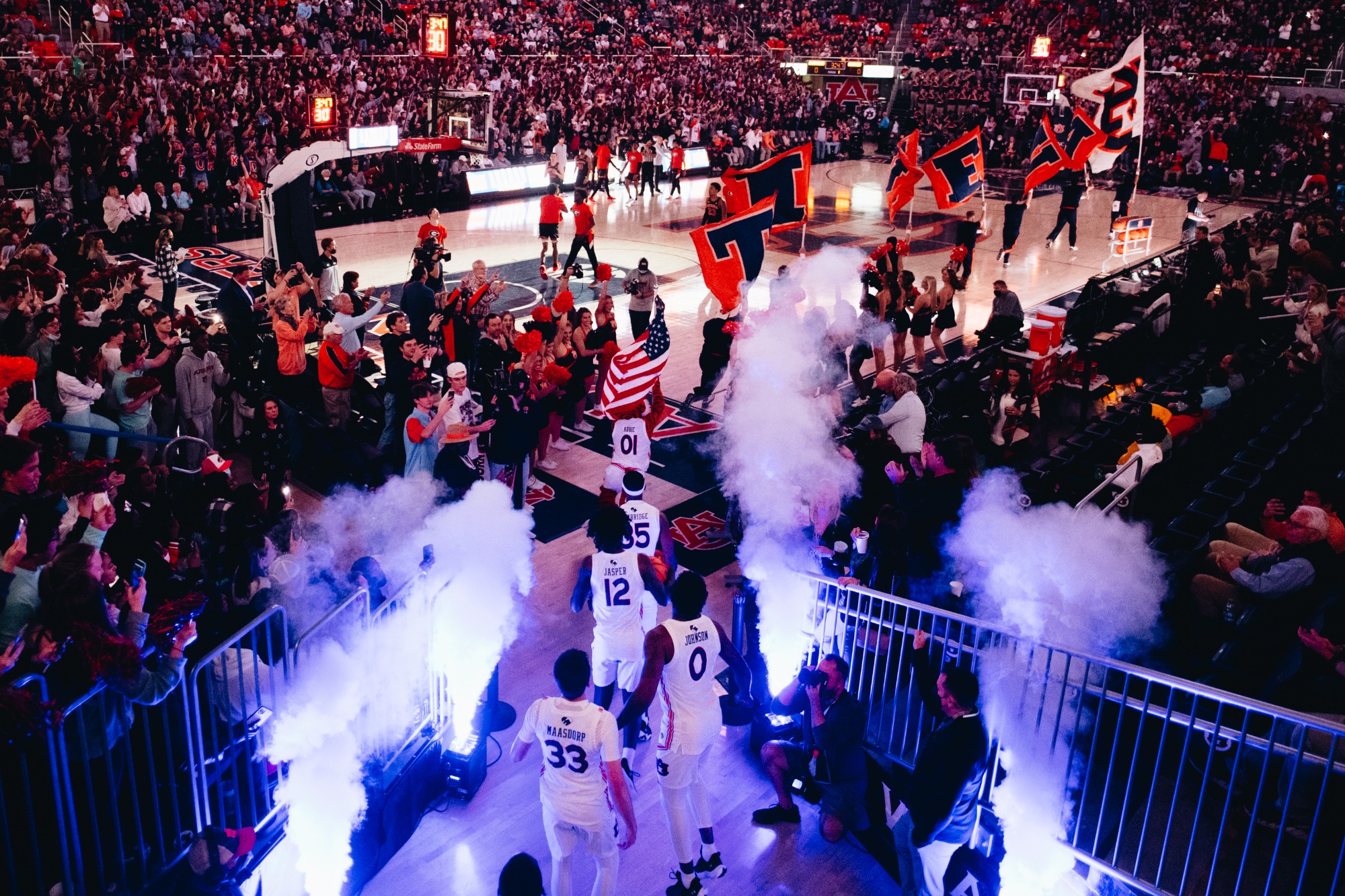 Jan 19, 2022; Auburn, AL, USA; Run Out between Auburn and UGA at Auburn Arena. Mandatory Credit: Elaina Eichorn/AU Athletics