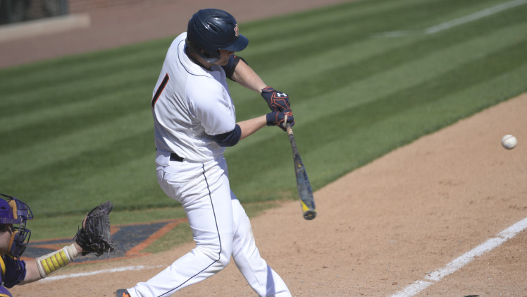 Blake Logan had a big hit in the first game of Saturday's doubleheader