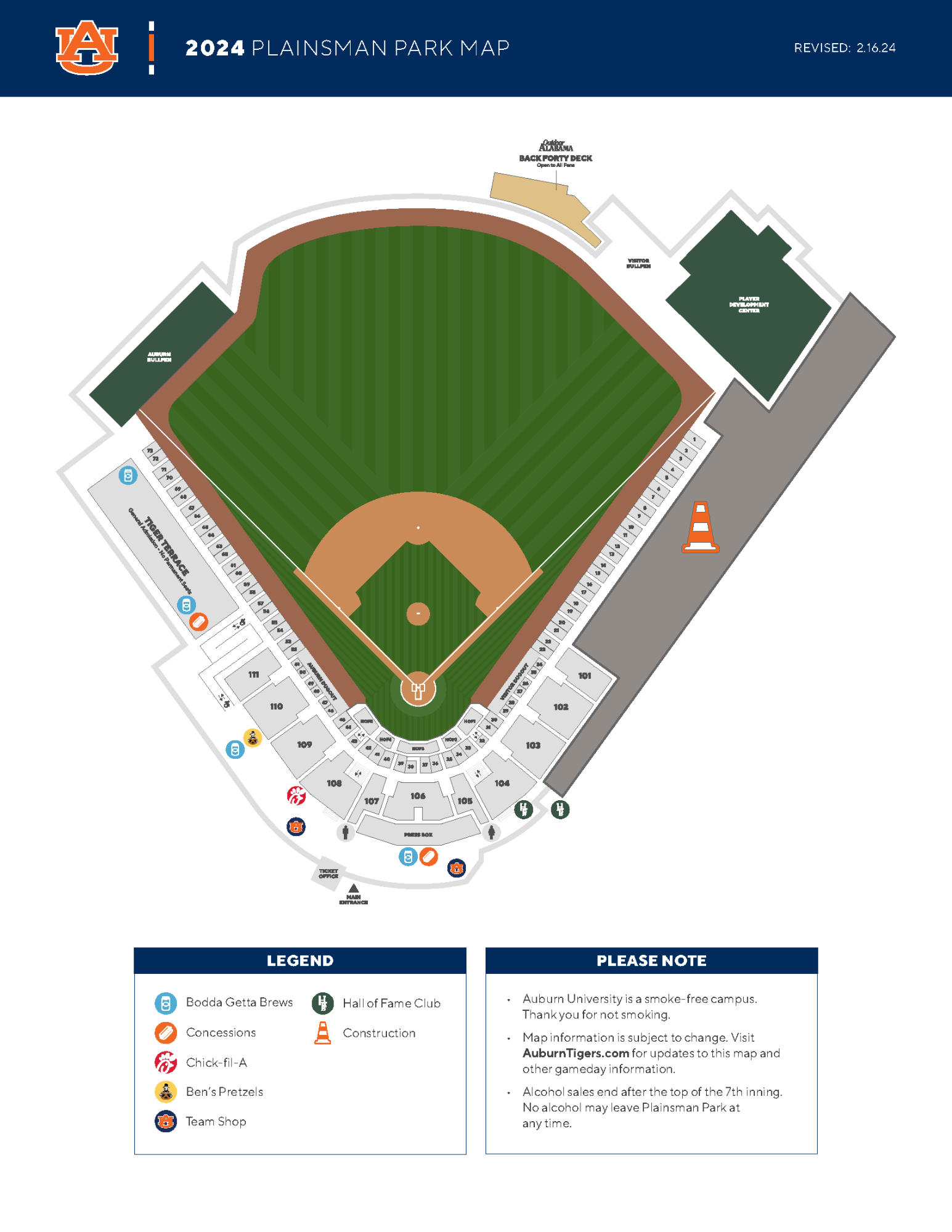 Baseball: Plainsman Park Map - 2024 (2-16-24)