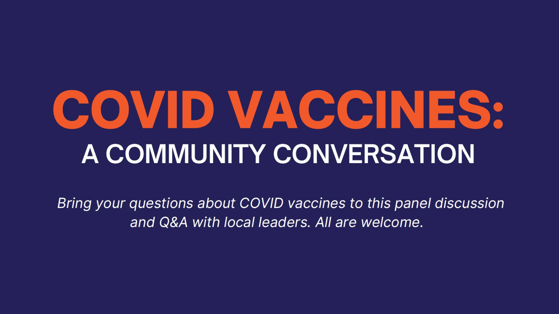 COVID Vaccines - A Community Conversation - FB LIVE Q&A KC Health