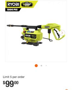 1800 PSI 1.2 GPM Cold Water Corded Electric Pressure Washer - Image 1