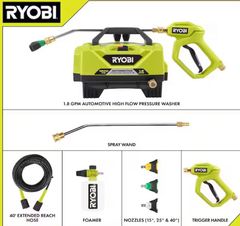 1200 PSI 1.8 GPM Cold Water Automotive High Flow Electric Pressure Washer Kit - Image 2