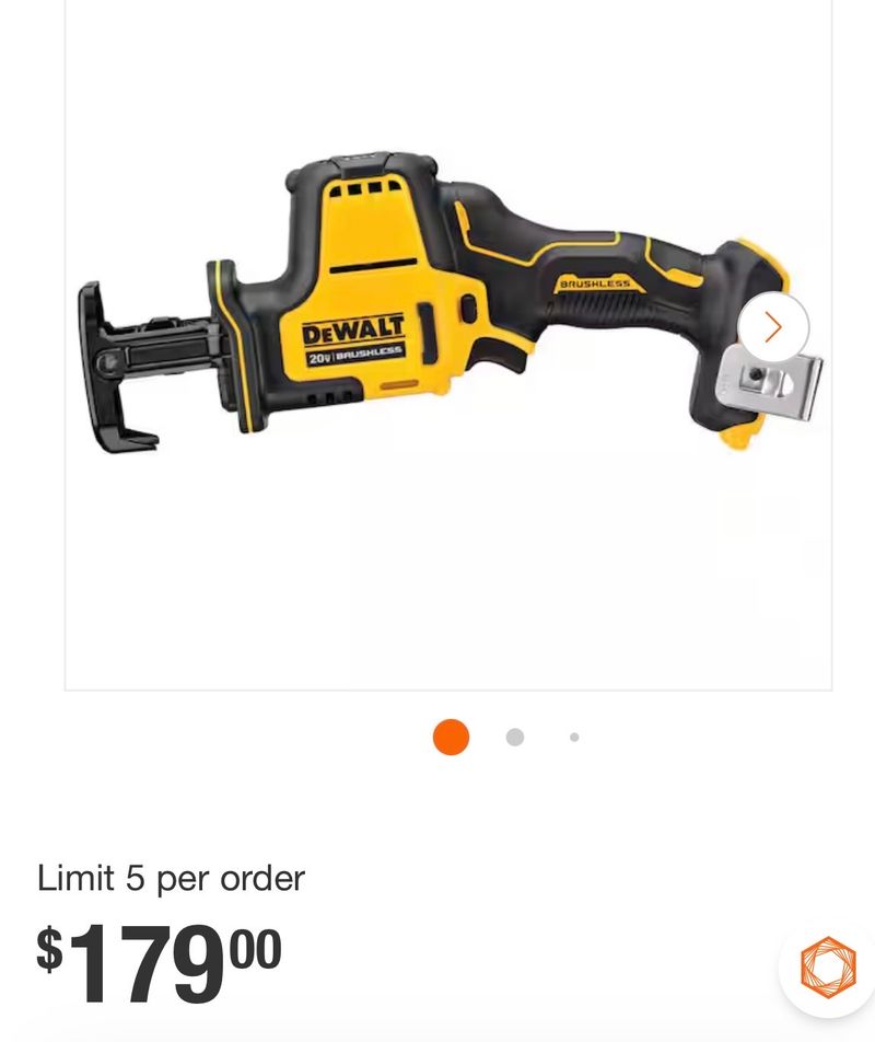 ATOMIC 20V MAX Cordless Brushless Compact Reciprocating Saw (Tool Only) - Image 1