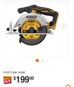 20V MAX Cordless Brushless 6-1/2 in. Sidewinder Style Circular Saw (Tool Only) - Image 1