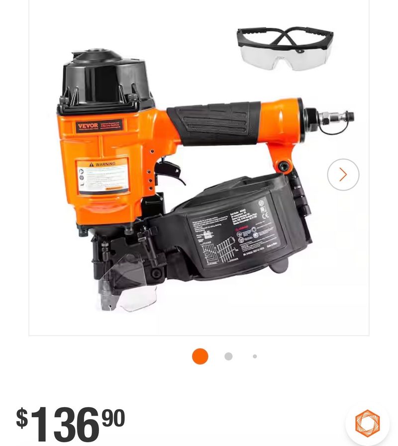 Coil Siding Nailer MCN55,1 in. to 2-1/4 in. 15 Degree Pneumatic Siding Nail Gun, 70-120PSI Air Coil Nailer framing - Image 1