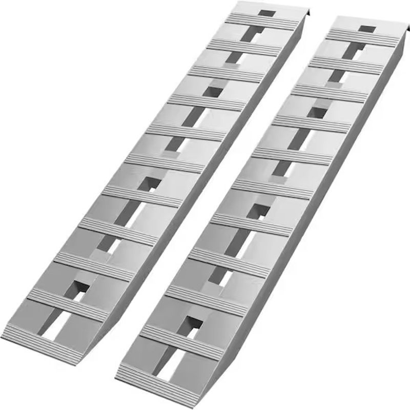 60 in. x 12 in. Aluminum Trailer Ramps 6000 lbs. Loading Cargo Ramp Total Beavertail Hook End for Truck, ATV (2-Piece) - Image 1
