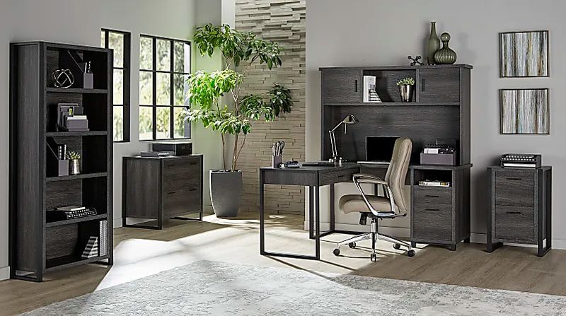 Realspace X Cross 48 W Computer Desk With File Cabinet Black - Office Depot