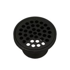 2 in. Round Black Cast Iron Floor Drain - Image 1