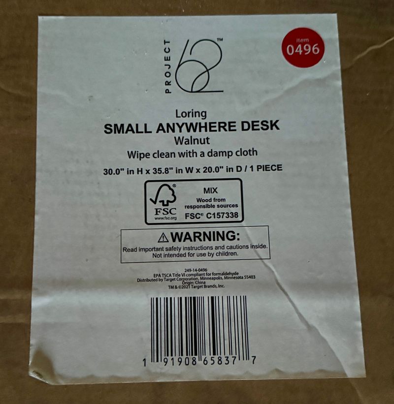 Small Anywhere Desk - New in the box - Image 1