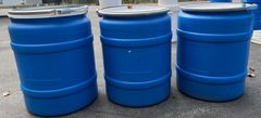 3 ~20 Gallon Industrial Plastic Barrels w/ Lid - Image 3