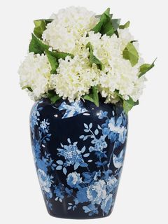 MEMBER'S MARK DECORATIVE CERAMIC VASE W/ REMOVEABLE FLORAL ARRANGEMENT - Image 1