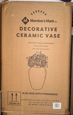 MEMBER'S MARK DECORATIVE CERAMIC VASE W/ REMOVEABLE FLORAL ARRANGEMENT - Image 2